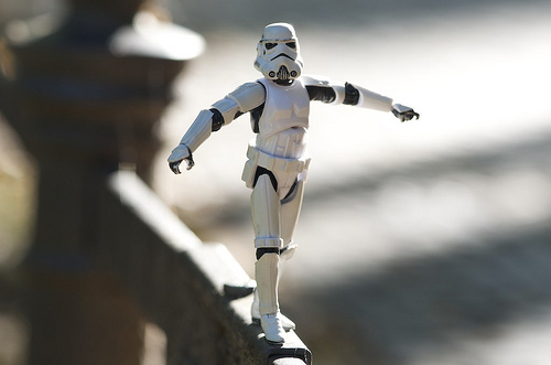 A delicate balance or a false trail? (photo by Kalexanderson)